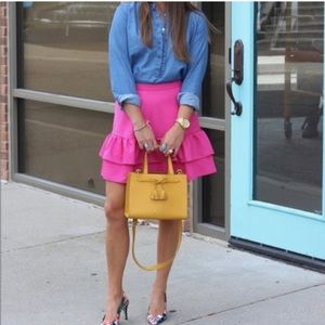 J.CREW Wool Blend Ruffle Skirt - Pink